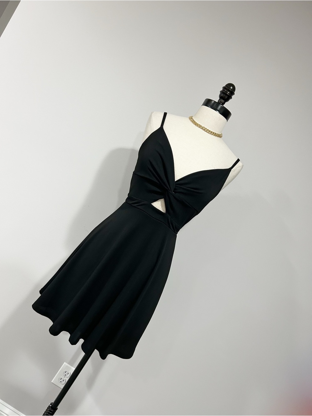 miami Black Twist-Front Cutout Mini Dress
